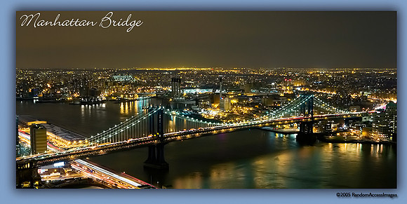 A night shot of Manhattan Bridge, NYC.